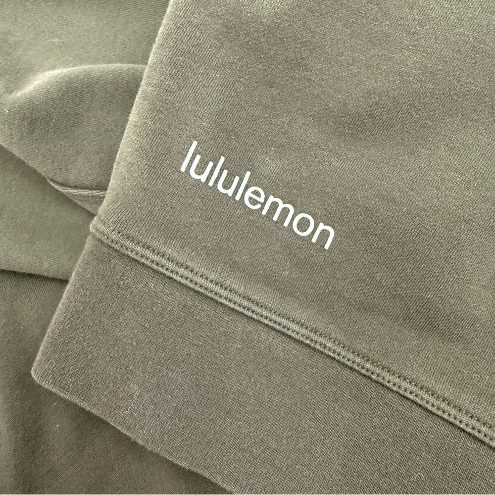 Lululemon Perfectly Oversized Crew Crewneck Sweatshirt Cotton Terry Army Green - Picture 9 of 9